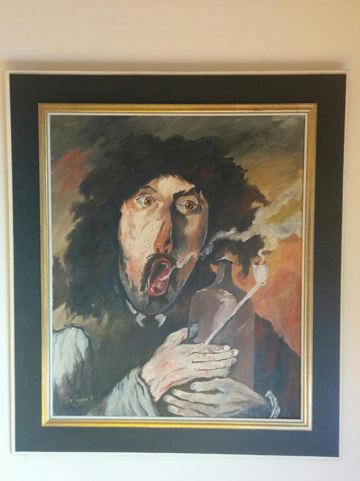 Schilderij The Smoker, Antiek en Kunst, Kunst | Schilderijen | Klassiek, Ophalen