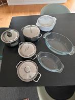 Set roestvrijstalen potten en schalen in zeer goede staat, Ophalen, Zo goed als nieuw, Inox