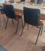 Stoelen 4 eetkamerstoelen, Huis en Inrichting, Stoelen, Zwart, Zo goed als nieuw, Metaal, Retro school