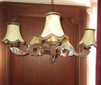 mooie houten luchter, Huis en Inrichting, Lampen | Kroonluchters, Ophalen, Gebruikt, Hout, Klasiek