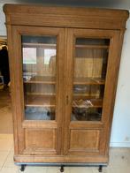 Armoire vitrine en chêne, Maison & Meubles, Avec porte(s), 100 à 150 cm, Utilisé, Chêne