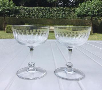 2 Kristallen Champagnecoupes 19de eeuw  2€/set beschikbaar voor biedingen