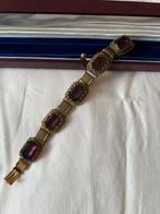 Oude armband met imitatiesteen van amethist, Handtassen en Accessoires, Ophalen of Verzenden, Armband