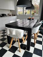 Cottage eettafel 2x0,9cm zwarte kleur -, Gebruikt, Ophalen of Verzenden