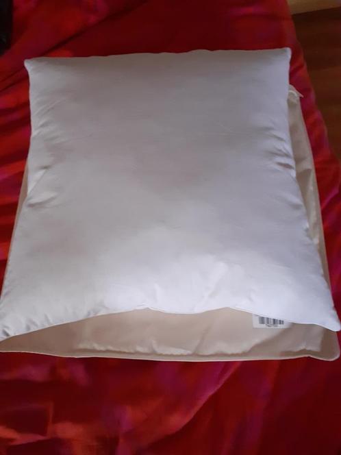 2 oreillers NEUFS avec du duvet de canard 60x60 cm, Maison & Meubles, Chambre à coucher | Linge de lit, Neuf, Oreiller, Blanc
