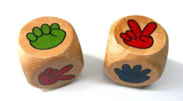 set dobbelstenen 2 stuks, Rock Paper Scissors beschikbaar voor biedingen