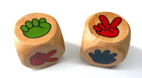set dobbelstenen 2 stuks, Rock Paper Scissors, Hobby en Vrije tijd, Overige Hobby en Vrije tijd, Ophalen of Verzenden