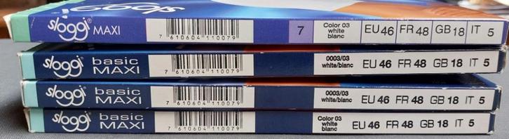 Nieuw - 4 witte onderbroeken - Sloggi - Basic - Maxi - M 46, Kleding | Dames, Ondergoed en Lingerie, Slip, Wit, Ophalen of Verzenden