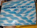 Instruktieboekje, Honda MTX125R, Motoren, Handleidingen en Instructieboekjes, Ophalen of Verzenden, Honda