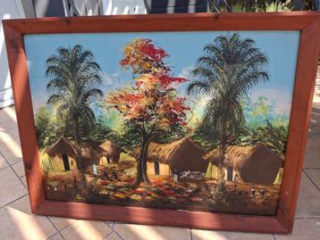 Afrikaans schilderij op doek, Antiek en Kunst, Ophalen