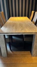 Houten eettafel met stoelen, Ophalen, Gebruikt, 6 tot 8 stoelen