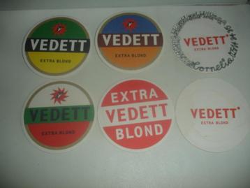 6 bierviltjes van Vedett, brij. Duvel, verschillende beschikbaar voor biedingen