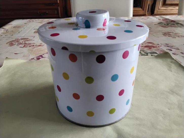 Mooie voorraadpot met gekleurde bolletjes, Huis en Inrichting, Keuken | Servies, Gebruikt, Overige materialen, Ophalen