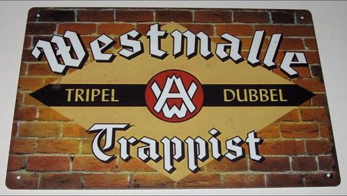 WESTMALLE : Metalen Bord Westmalle - Tripel Dubbel Trappist, Collections, Marques de bière, Neuf, Panneau, Plaque ou Plaquette publicitaire