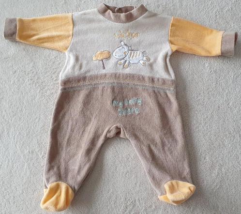 Pyjama grenouillère taupe et orange - Taille 50 - Noukie's, Kinderen en Baby's, Babykleding | Maat 50, Zo goed als nieuw, Jongetje of Meisje
