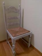 6 Stoelen in eik met rieten zitting, Hooglede, Huis en Inrichting, Stoelen, Ophalen, Riet of Rotan, Overige kleuren, Zo goed als nieuw