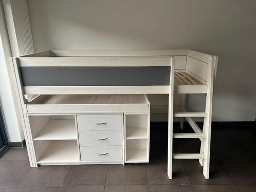 LifeTime : Hoogslaper + Kast + Bureau, Kinderen en Baby's, Kinderkamer | Stapelbedden en Hoogslapers, Gebruikt, Halfhoogslaper