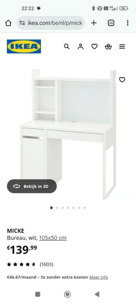 Bureau ikea, Huis en Inrichting, Overige Huis en Inrichting, Zo goed als nieuw, Ophalen