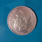 België 5 frank zilver Leopold II 1865 - kwaliteit, Zilver, Ophalen of Verzenden, Zilver, Losse munt