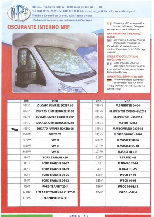Voorruit thermische isolatie NRF - Ducato - Jumper -, Caravans en Kamperen, Mobilhomes, Particulier, Ophalen