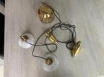 Vintage luster met lampen en gewichten. Goede staat, Huis en Inrichting, Ophalen of Verzenden, Gebruikt, Glas, 50 tot 75 cm