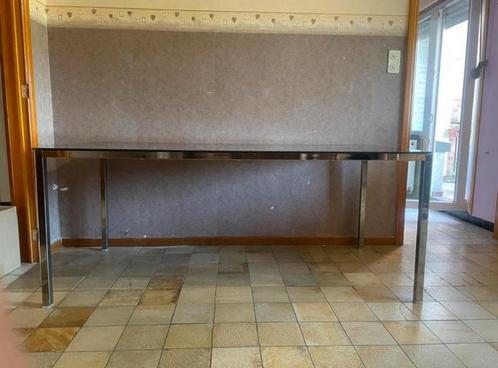 Rechthoekige tafel van gerookt glas Ikea, Huis en Inrichting, Tafels | Salontafels, Gebruikt, 50 tot 75 cm, 50 tot 100 cm, 150 tot 200 cm