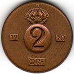 Suède : 2 Ore 1970 KM#821 Ref 14738, Timbres & Monnaies, Monnaies | Europe | Monnaies non-euro, Enlèvement ou Envoi, Monnaie en vrac