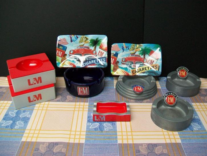 Asbak L&M - Asbakken - Cendrier - Ashtray - Vintage Retro, Verzamelen, Merken en Reclamevoorwerpen, Gebruikt, Gebruiksvoorwerp