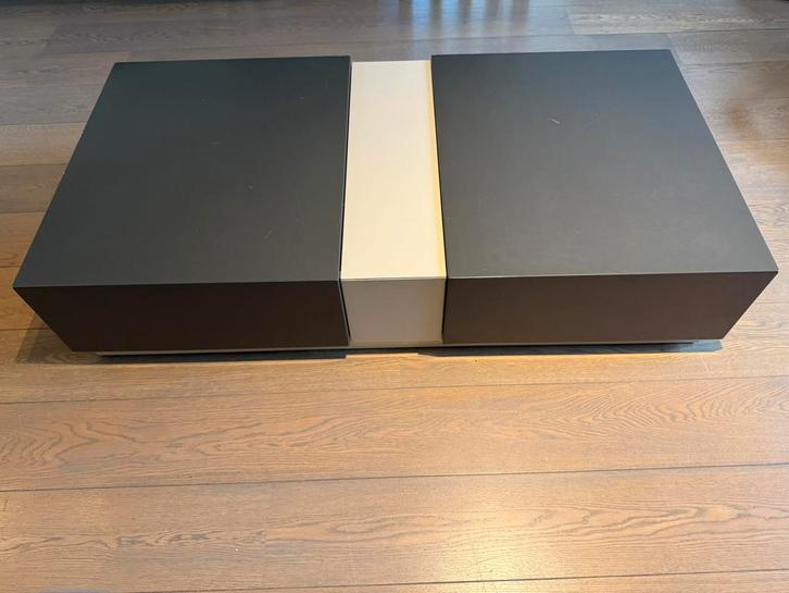 Salontafel (met opbergruimte) - bruin/beige, Huis en Inrichting, Tafels | Salontafels, Gebruikt, Minder dan 50 cm, 50 tot 100 cm