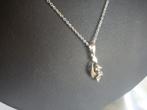 Zilver ketting hanger witte saffier, Handtassen en Accessoires, Kettingen, Nieuw, Ophalen of Verzenden, Met edelsteen, Zilver