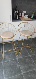Retrolook barkrukken goud, Huis en Inrichting, Barkrukken, Ophalen, Zo goed als nieuw