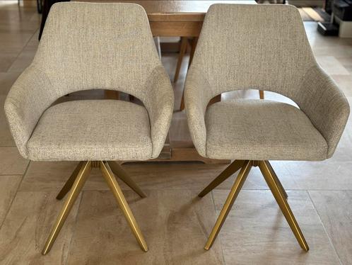 Eetkamerstoel draaibaar 2x, Huis en Inrichting, Stoelen, Zo goed als nieuw, Twee, Grijs, Ophalen