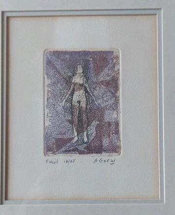 Rare gravure colorée encadrée d'Andre Goezu, Enlèvement ou Envoi