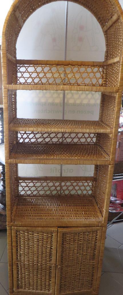 hoge kast in rotan, Huis en Inrichting, Kasten | Boekenkasten, Zo goed als nieuw, 50 tot 100 cm, 150 tot 200 cm, 25 tot 50 cm