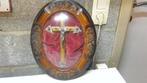cadre christ sous verre 39 cm x 30 cm, Antiquités & Art, Antiquités | Objets religieux, Enlèvement ou Envoi