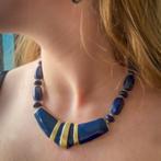 Vintage halsketting, Handtassen en Accessoires, Kettingen, Ophalen of Verzenden, Zo goed als nieuw, Blauw, Overige materialen
