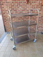 Inox serveerwagen met wieltjes (stop-systeem), Ophalen, Gebruikt
