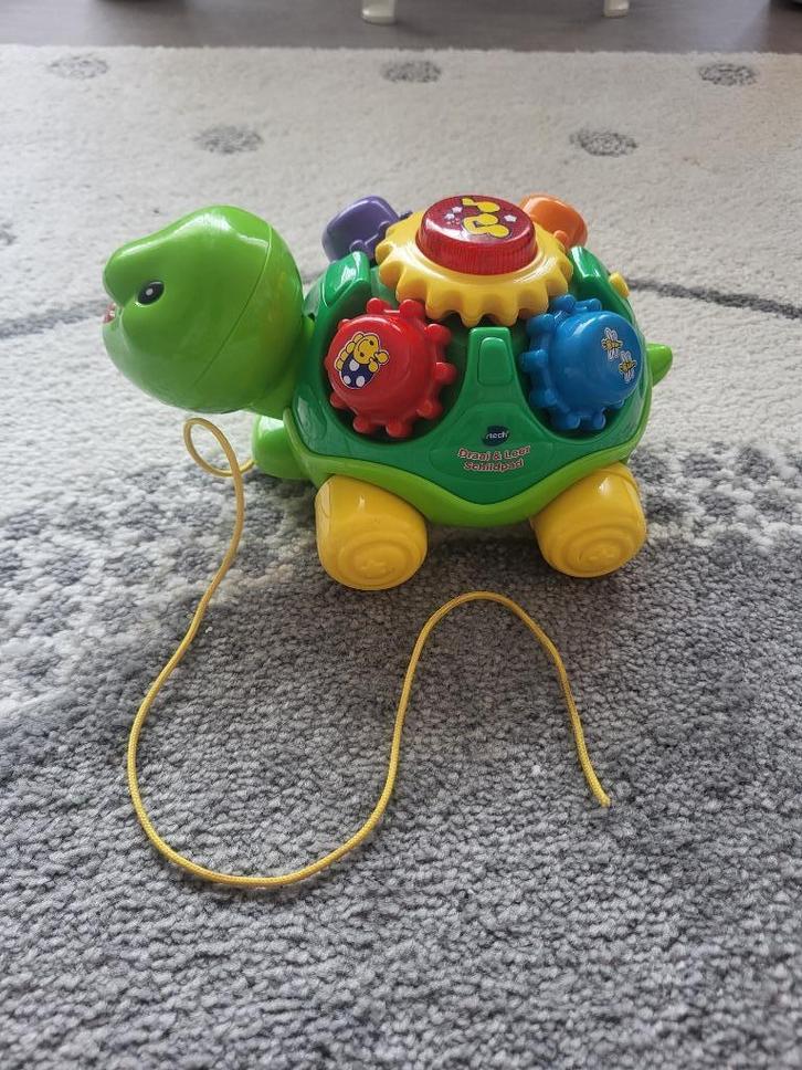Vtech draai en leer schildpad, Kinderen en Baby's, Speelgoed | Babyspeelgoed, Zo goed als nieuw, Overige typen, Met licht, Met geluid