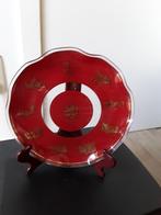 Glazen bord met houten houder, Antiek en Kunst, Antiek | Porselein, Ophalen of Verzenden
