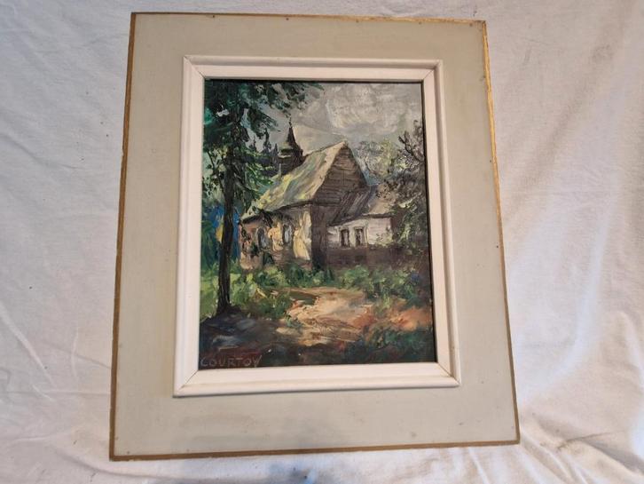 Schilderij - Omer Courtoy, Antiquités & Art, Art | Peinture | Classique, Enlèvement