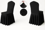 Stoelhoezen huren - Zwart stretch, Ophalen, Zo goed als nieuw