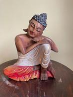 bouddha en position relax en bois coloré, Ophalen of Verzenden, Zo goed als nieuw