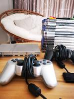 Playstation 2 Slim - Silver - COMPLEET + Games, Ophalen, Gebruikt, Met games, Met 2 controllers