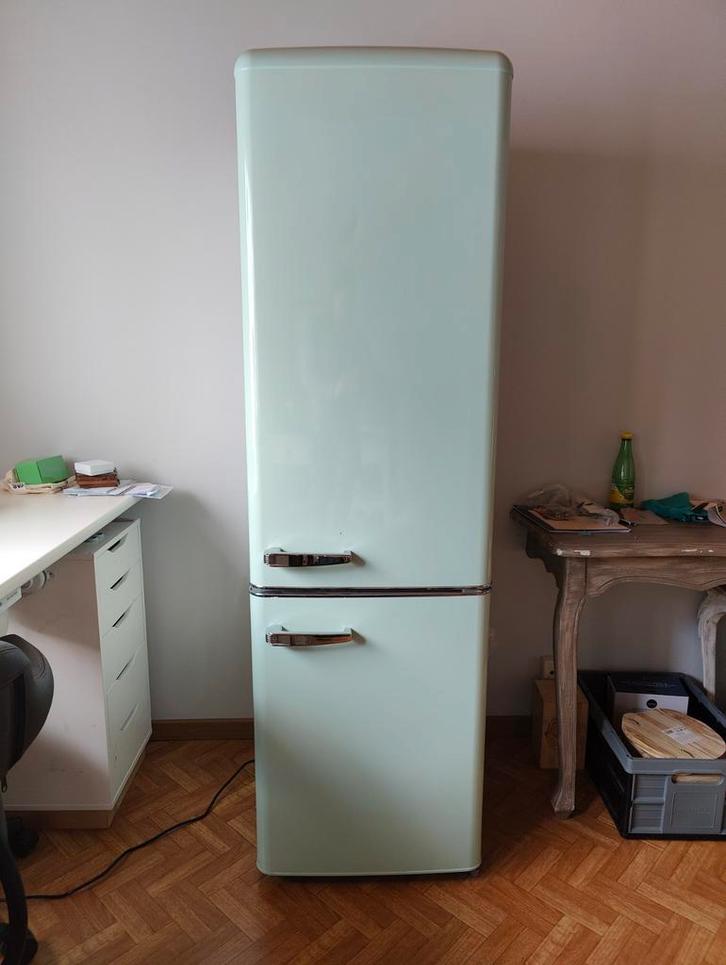 mooie retro koelkast in muntgroen, Elektronische apparatuur, Koelkasten en IJskasten, Zo goed als nieuw, Ophalen
