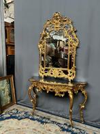 Grote console met spiegel., Antiek en Kunst, 100 tot 150 cm, Ophalen of Verzenden, 200 cm of meer