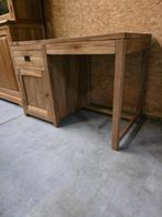 Mooi massief teakhouten bureautje.120cm .vaste prijs, Huis en Inrichting, Bureaus, Ophalen