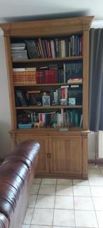 massief eiken boekenkast, Maison & Meubles, Armoires | Bibliothèques, Comme neuf, 100 à 150 cm, Chêne, 200 cm ou plus