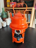 vintage theepot Oranje uit ijzer en emaille, Ophalen of Verzenden