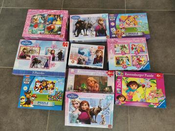 Lot de 10 puzzle reine des neige, princesses, Disney 