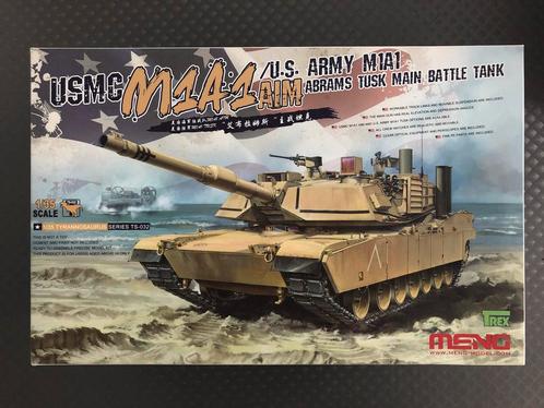 Meng M1A1 Abrams Tusk U.S. Army battle tank, Hobby en Vrije tijd, Modelbouw | Auto's en Voertuigen, Nieuw, Tank, Ophalen of Verzenden